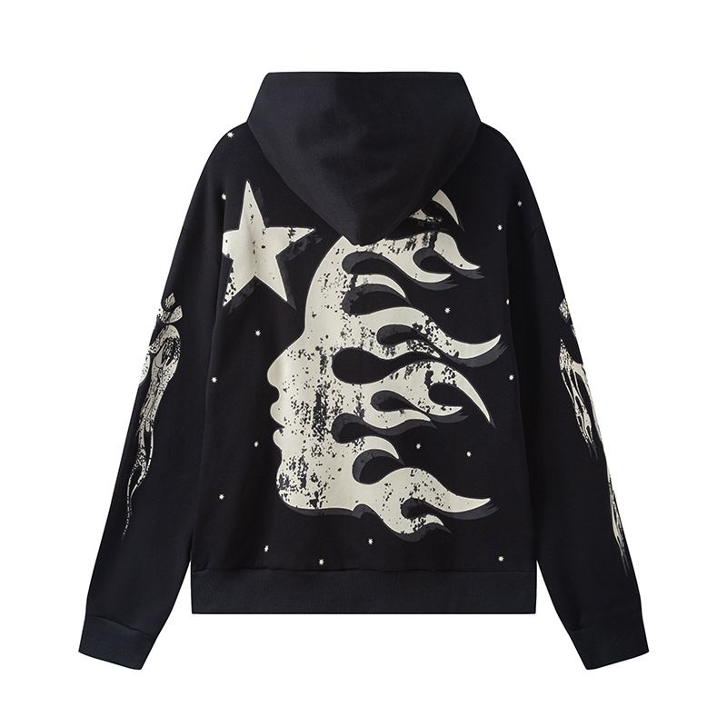 Black with mini stars  loose casual hoodie