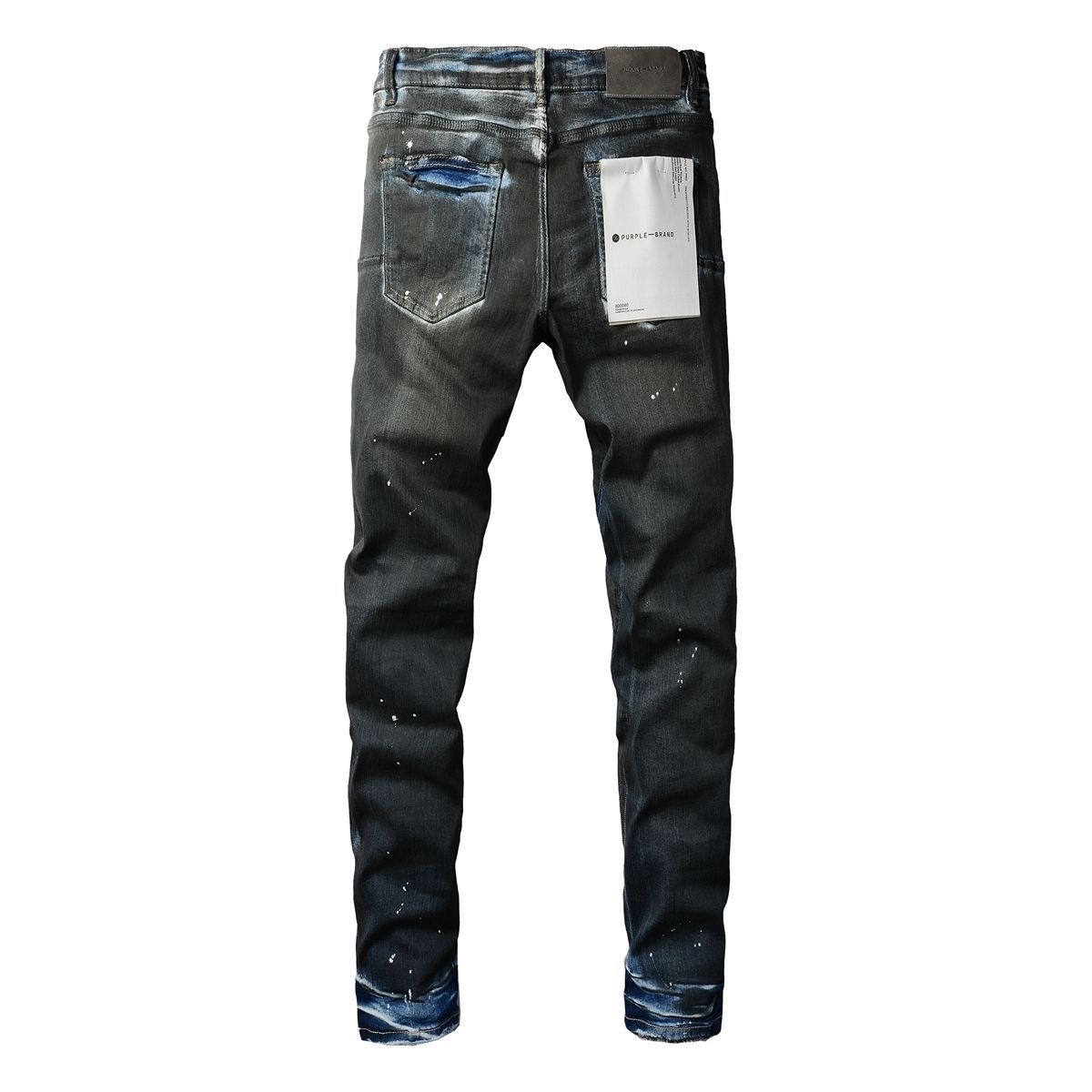 No. 9051 Paint Spots Black Print Jeans Blue