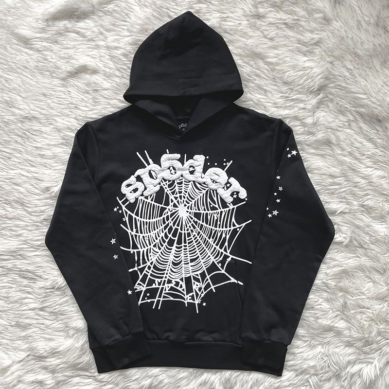 5555 foamed letter print hoodie pant set
