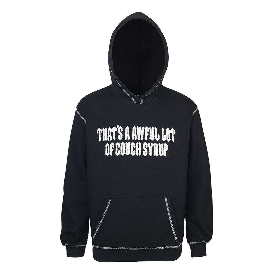 Letter tower embroidered foam print fashion hoodie