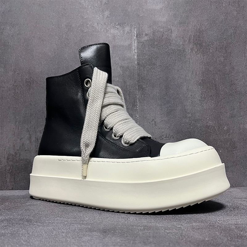 Tide dark leather thick sole increase 7cm large size couple shoes