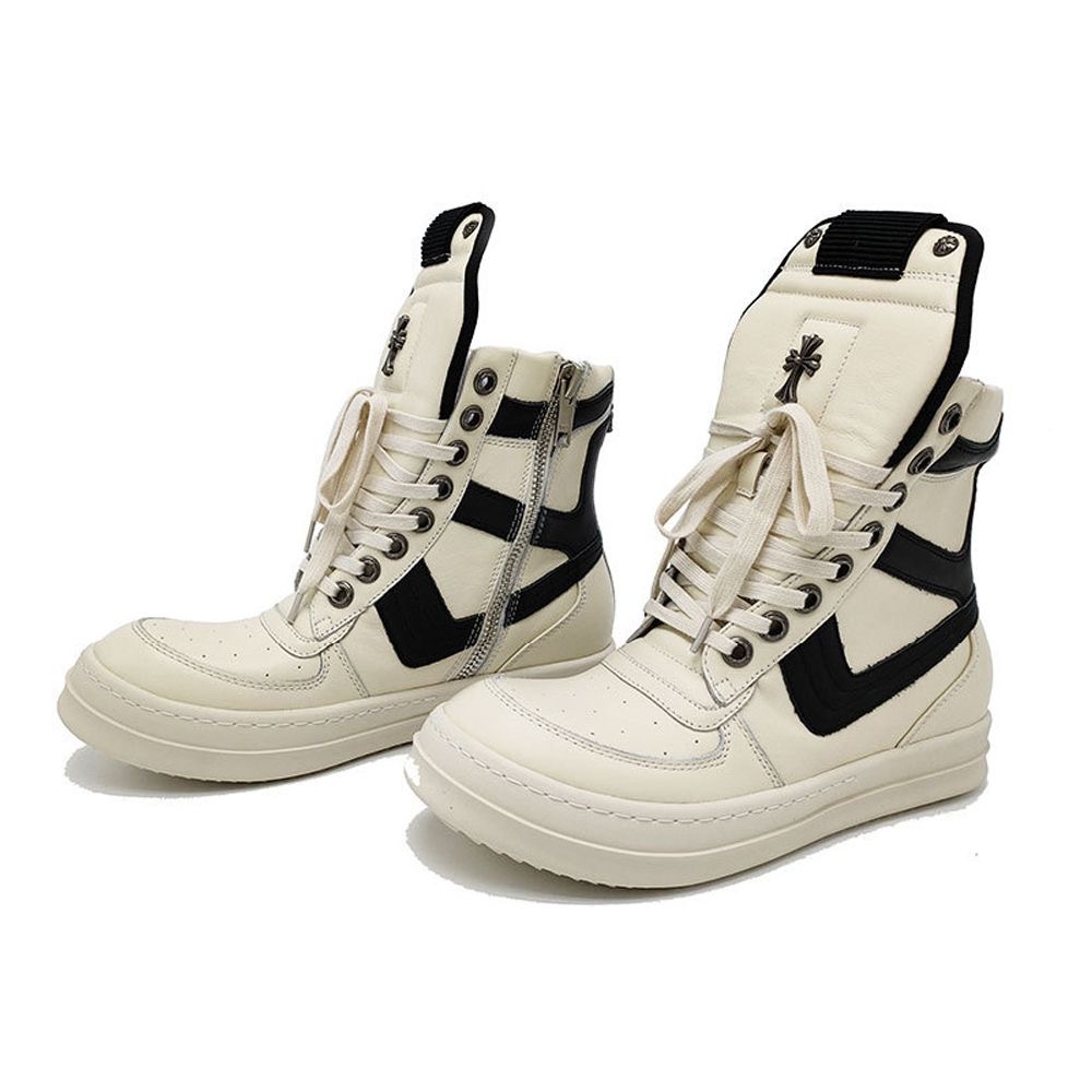 1:1 New dark white inverted triangle high top shoes
