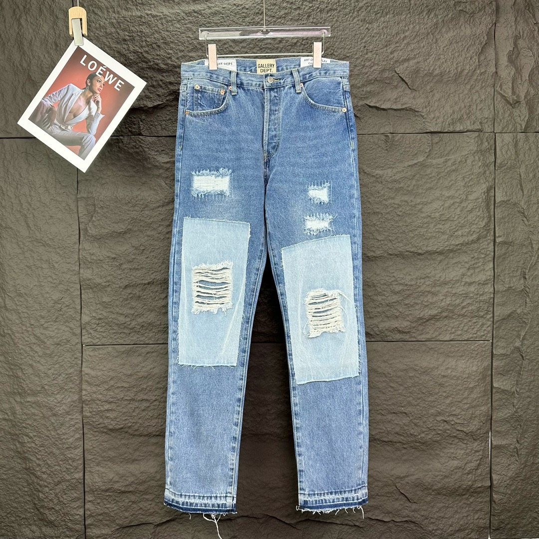 1:1 version 2024 new heavy ripped patch wash jeans