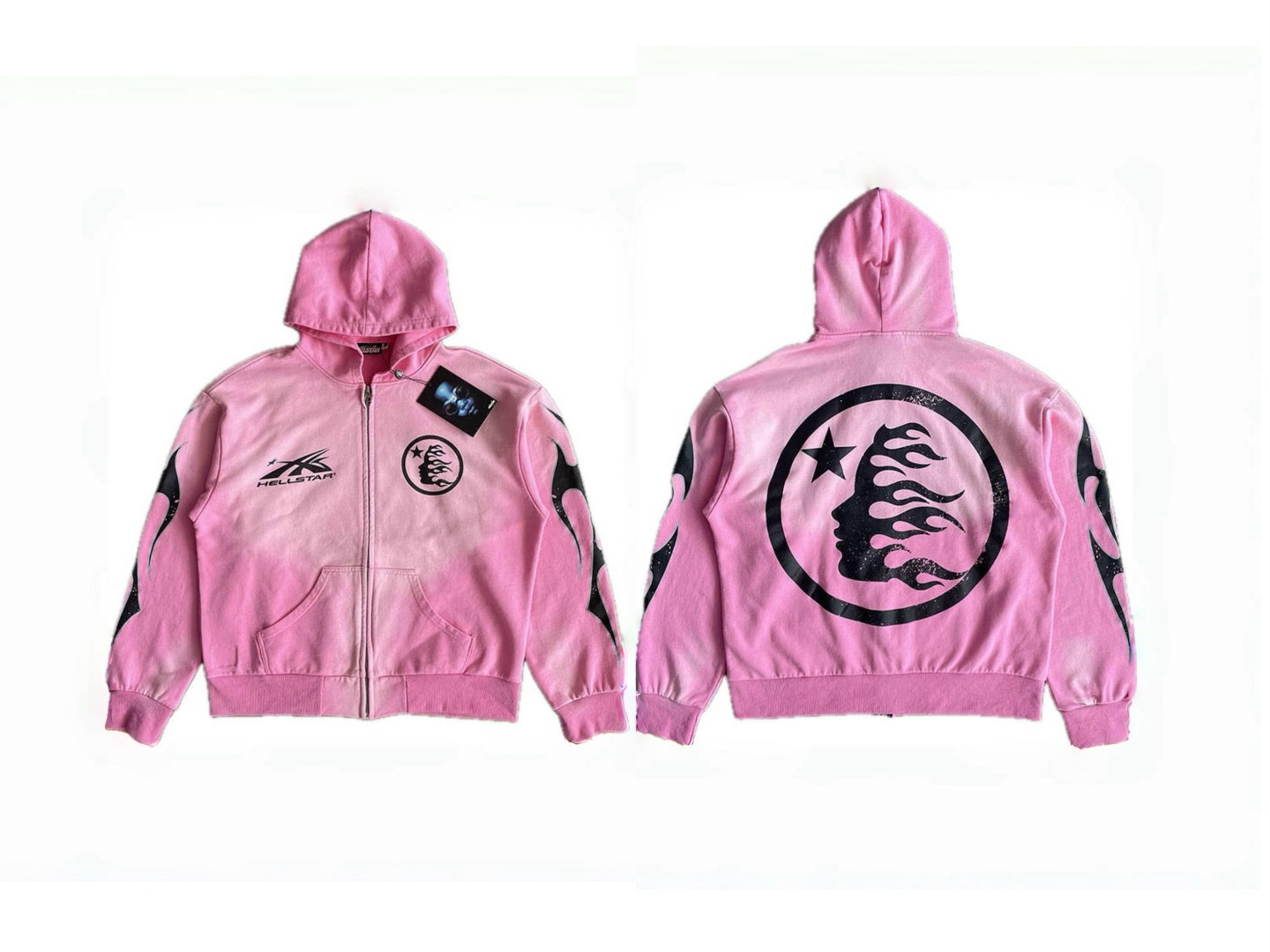 1:1 New pink vintage washed hoodie