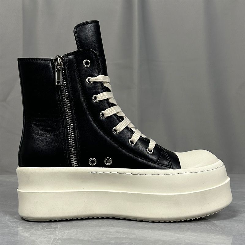 Tide dark leather thick sole increase 7cm large size couple shoes