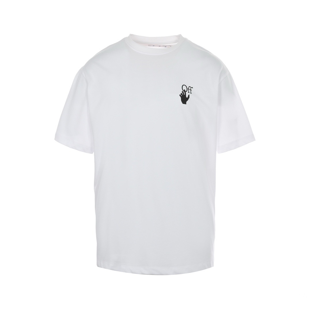 1:1 White with black logo printed tshirt