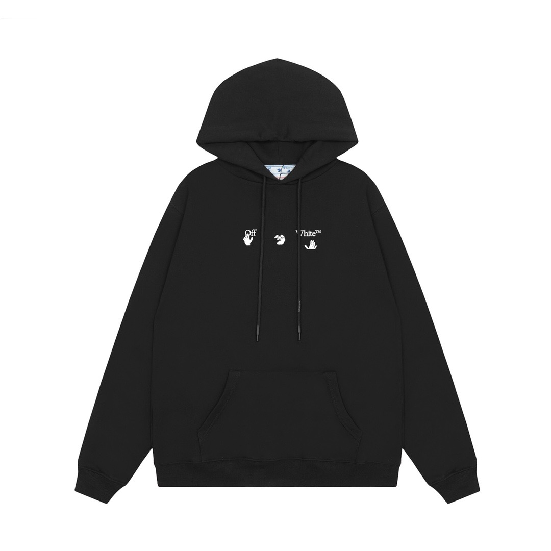 1:1 Fashion simple black and white hoodie