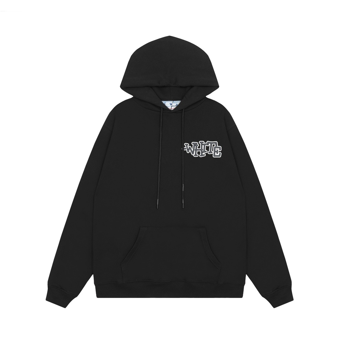 1:1 Simple black and white hoodie