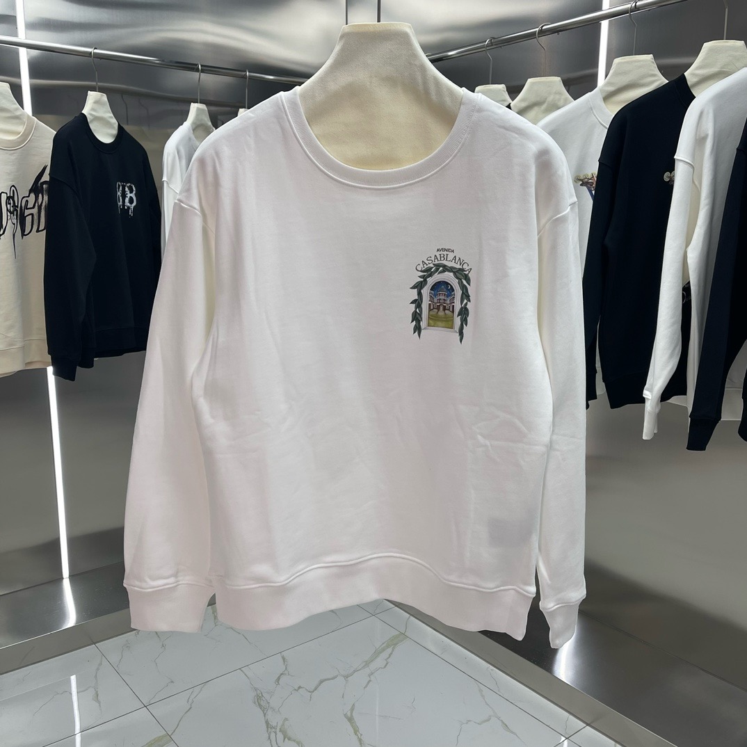 1:1 White letter printing crewneck