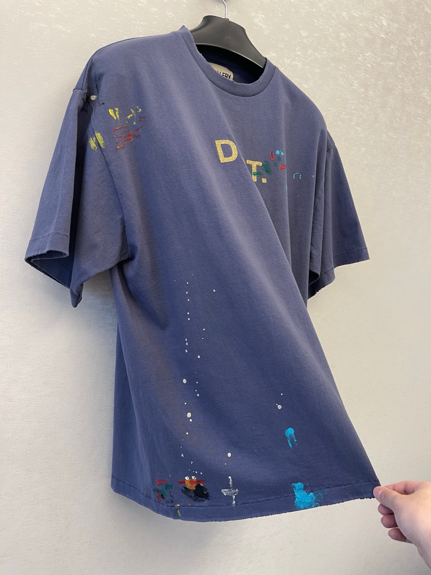 1:1 Washing blue with paintings tshirt