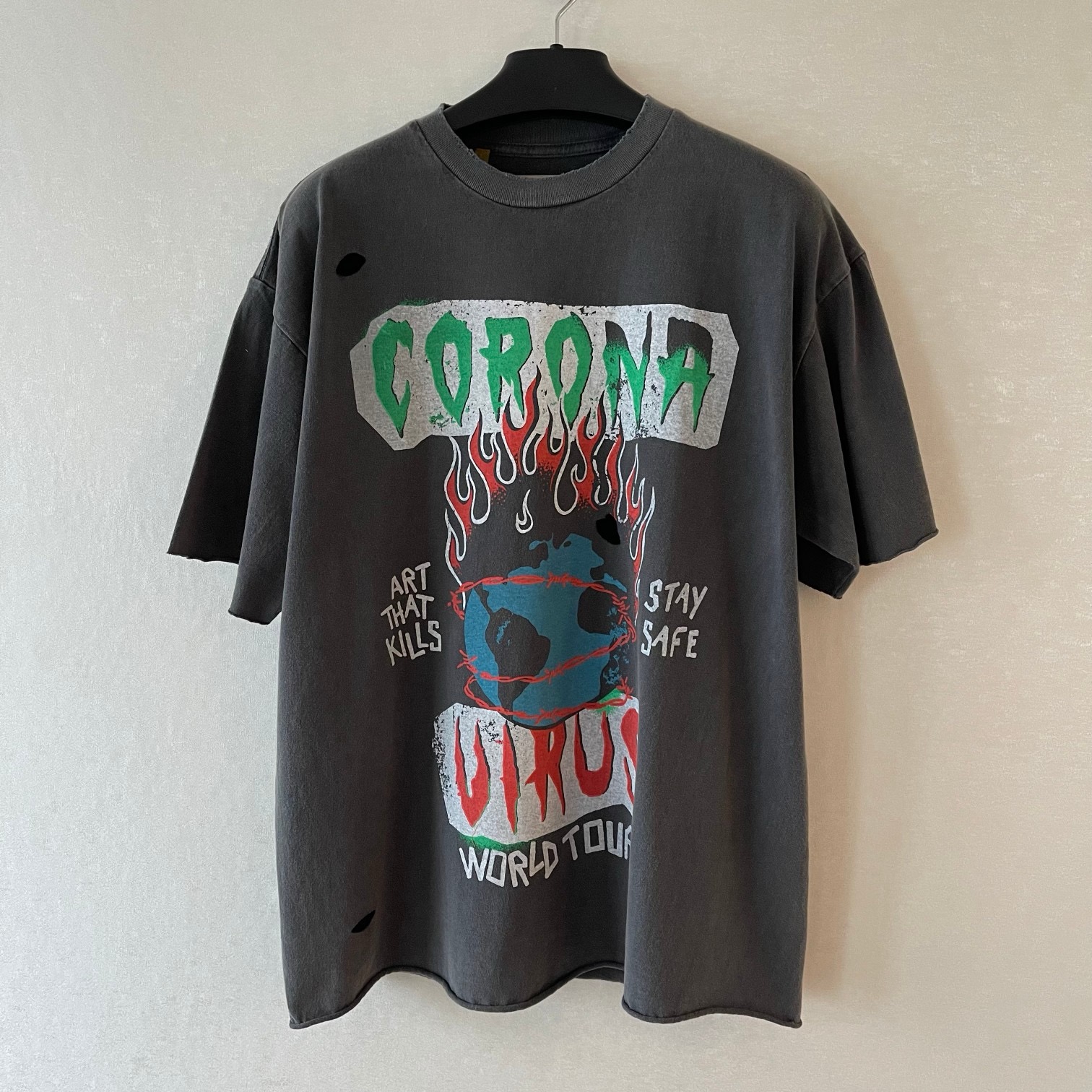 1:1 Corona virus limited broke design washing tshirt