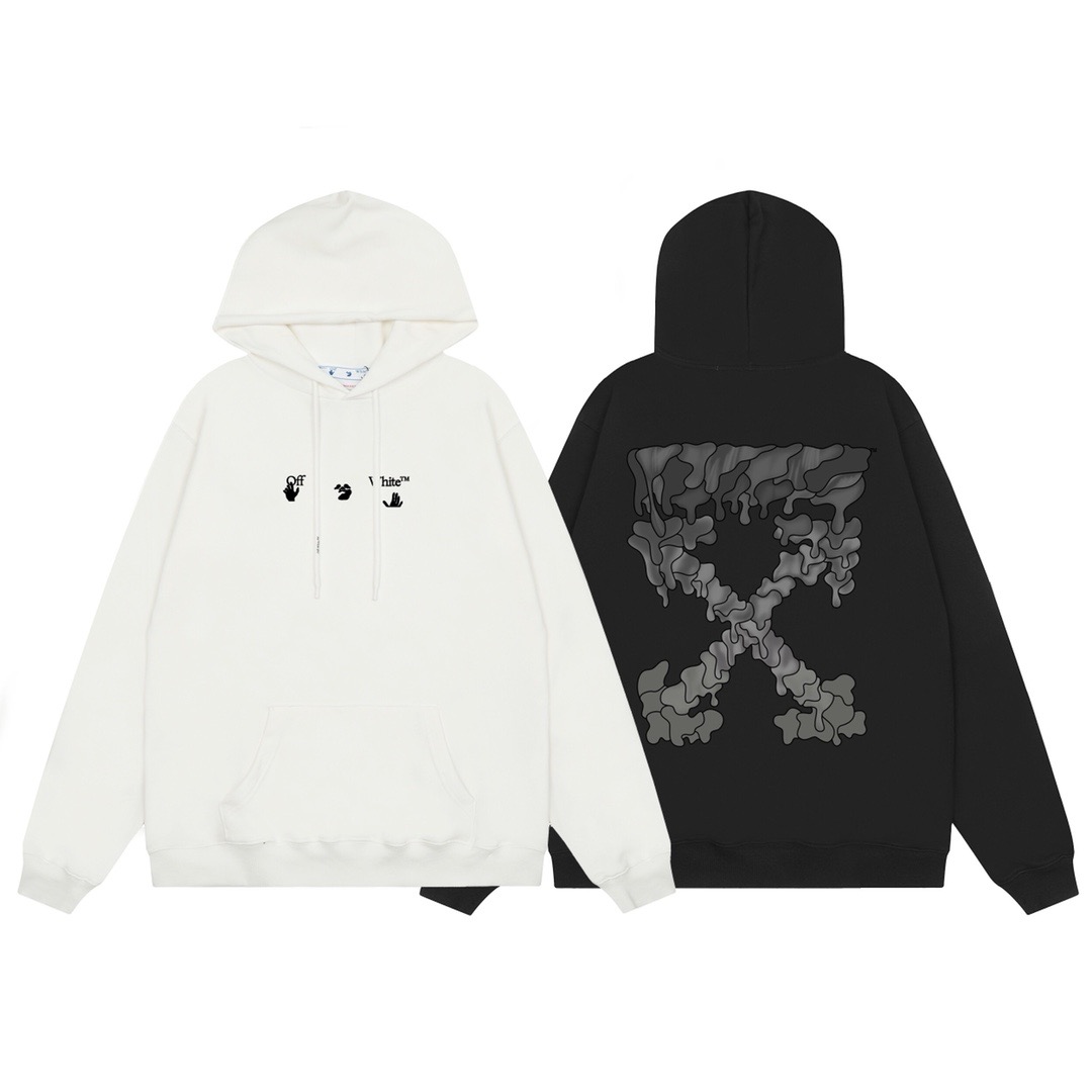 1:1 Fashion simple black and white hoodie
