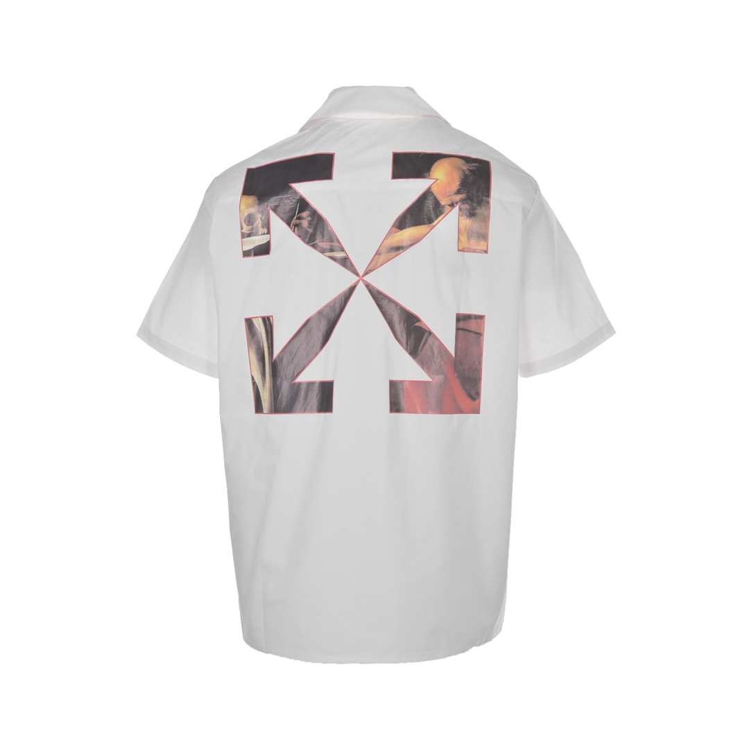 1:1 White color religious skull polo tshirt