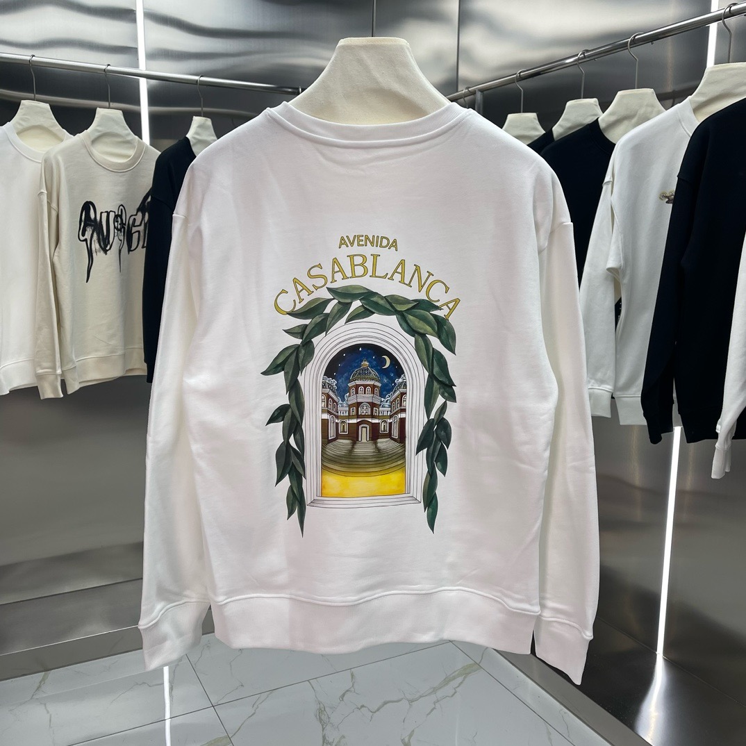 1:1 White letter printing crewneck