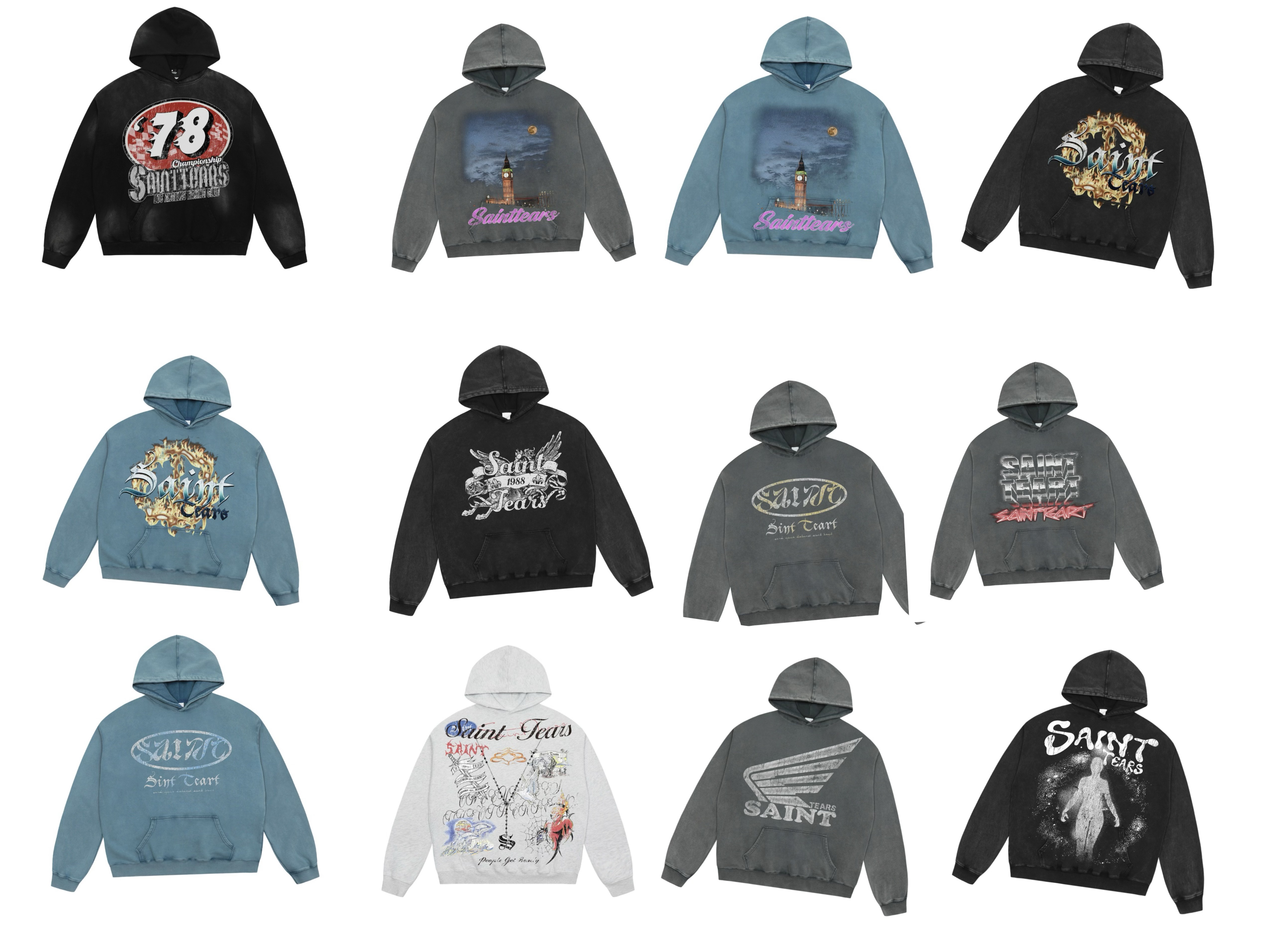 1:1 All colors available washing hoodies