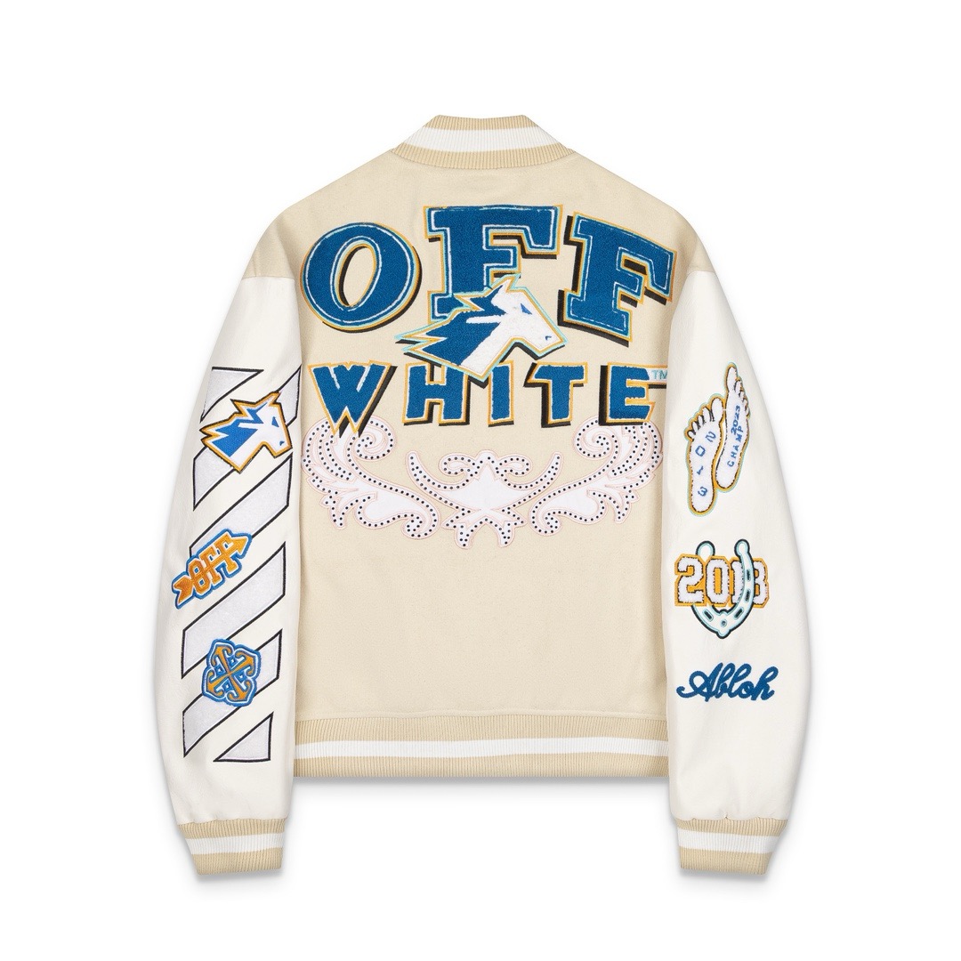 1:1 beige color baseball jacket
