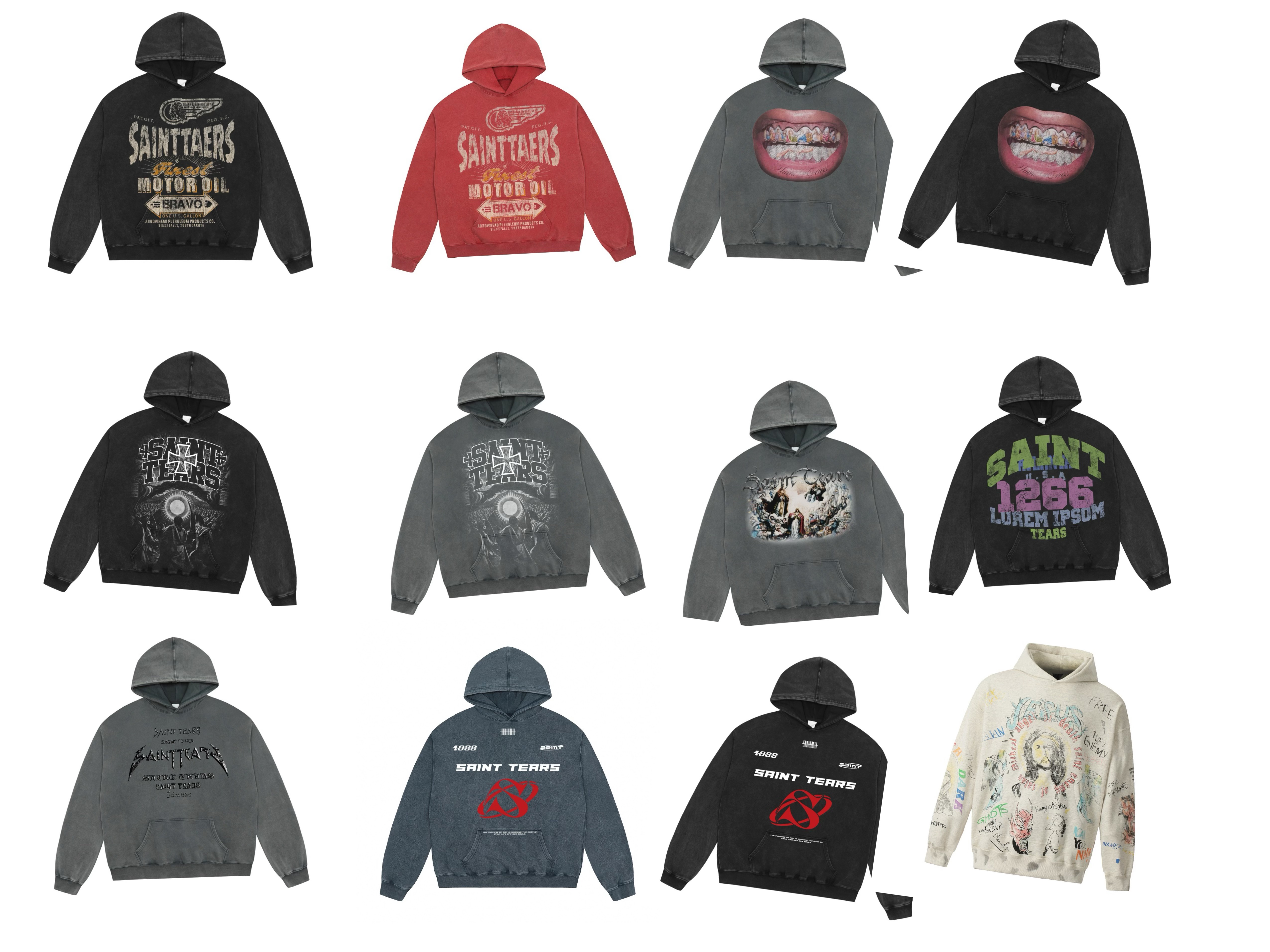 1:1 colorful washing hoodie