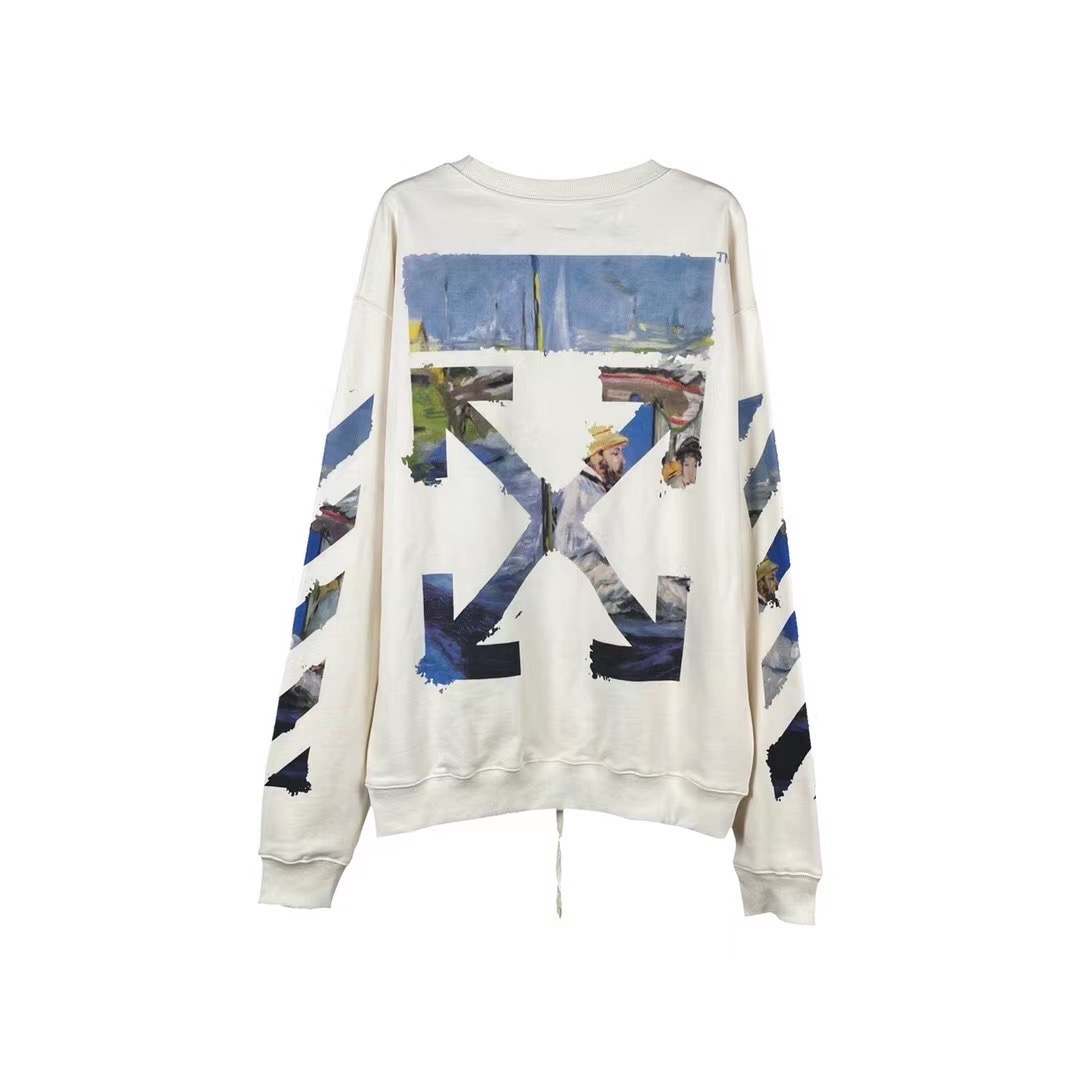 1:1  White color with beautiful paintings long sleeve