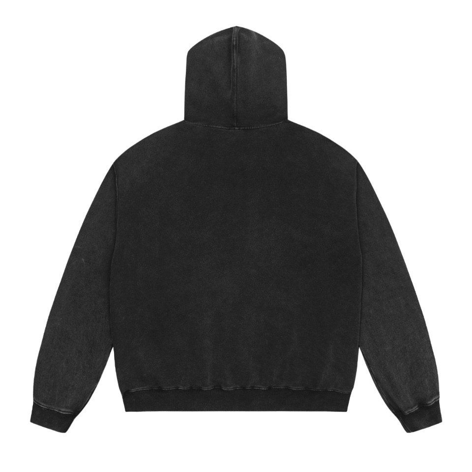 1:1 Washing color with tears printed hoodie
