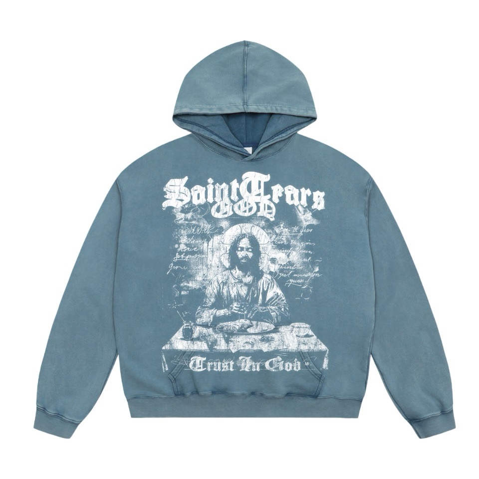 1:1 washing blue black hoodie