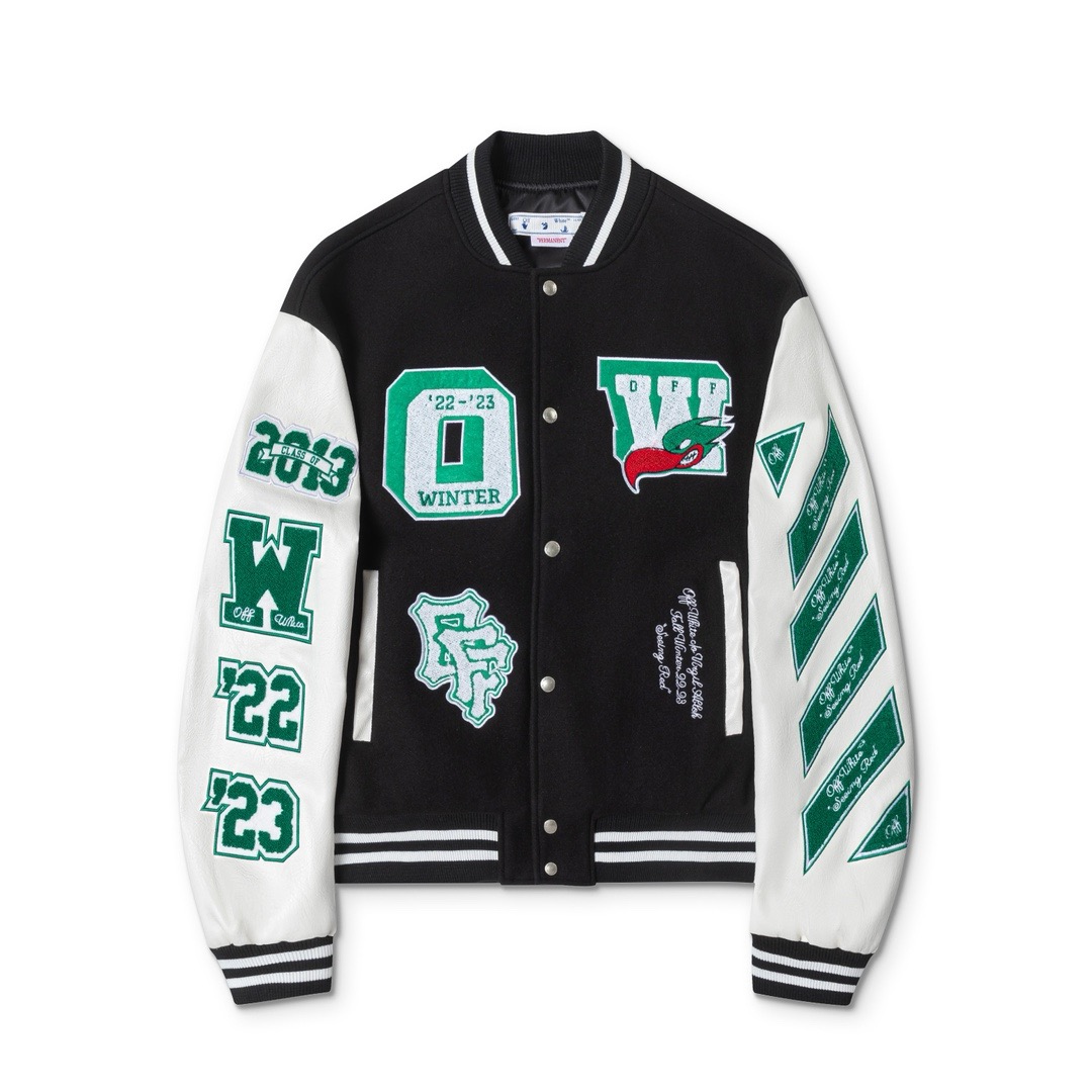 1:1 Black with green baseball jacket