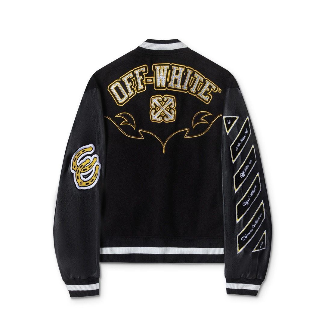 1:1 Black splicing with leather baseball jacket