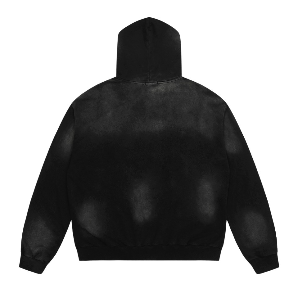1:1 Washing black with red heart shape hoodie