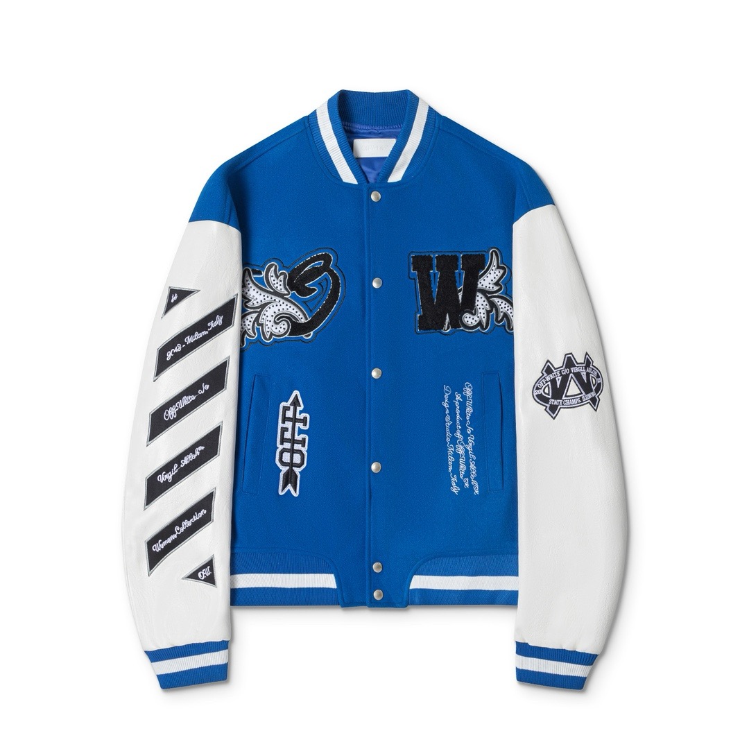 1:1 Blue embroidery baseball jacket