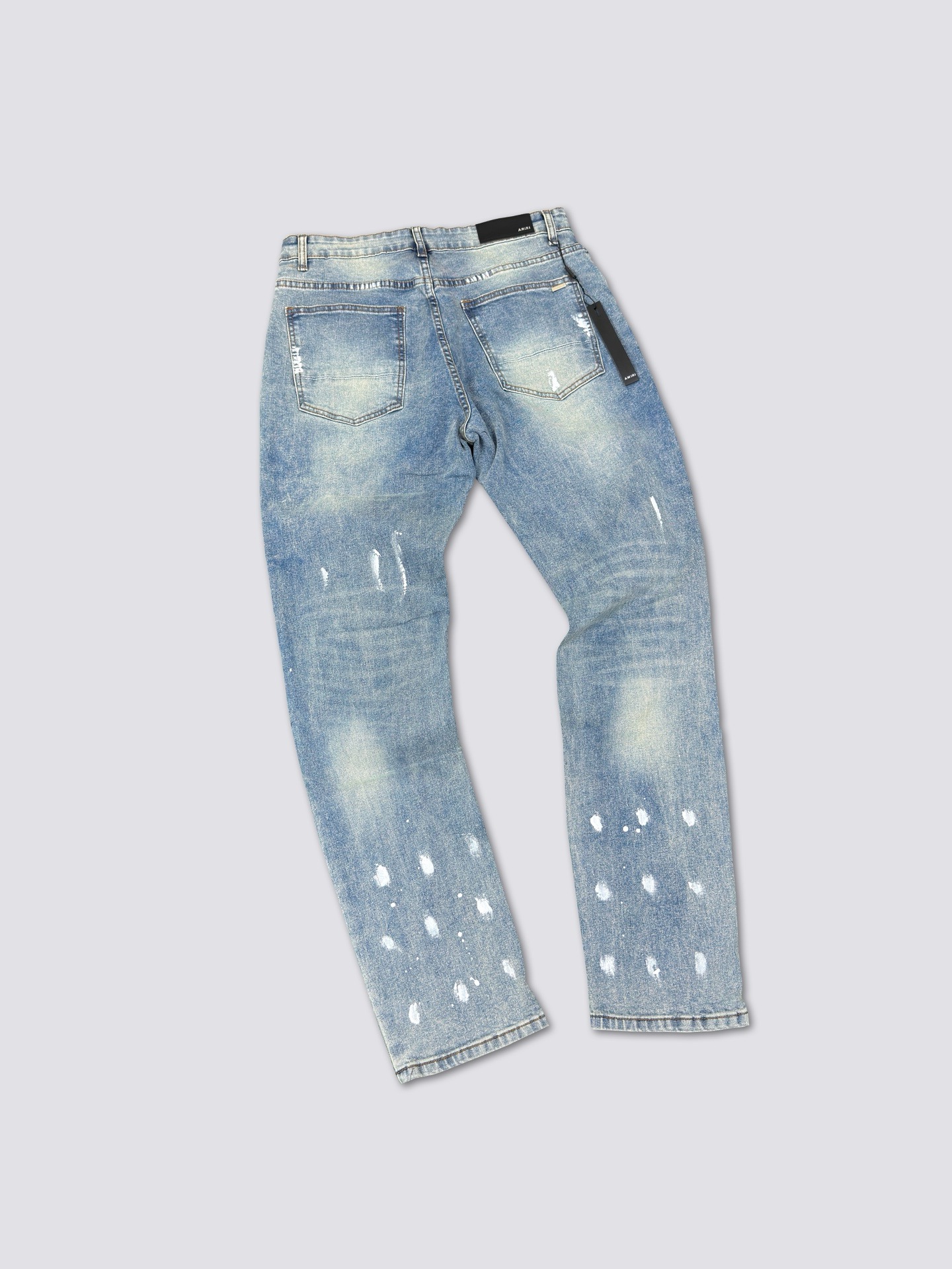 1:1 new wash ripped silver diamond denim jeans