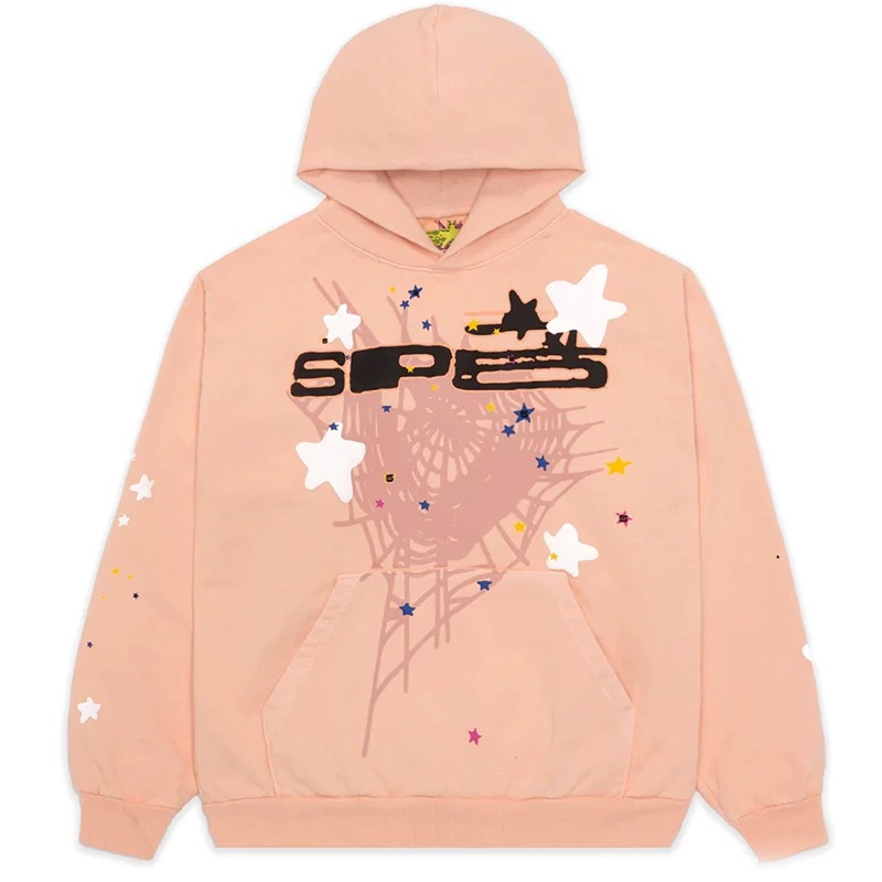 Pink green color simple hoodie