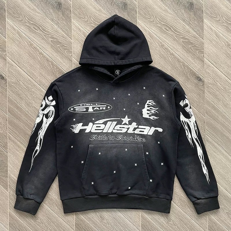 1:1 Washing grey with white logo printing hoodie