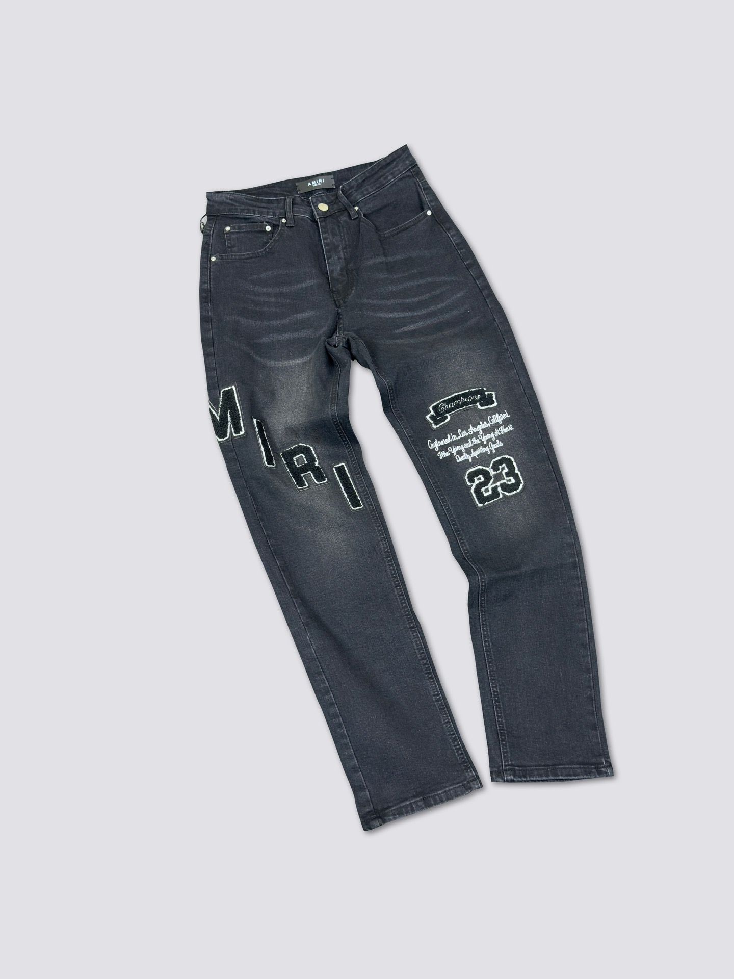 1:1 new wash towel embroidery logo jeans