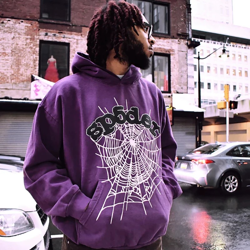 Purple color basic hoodie