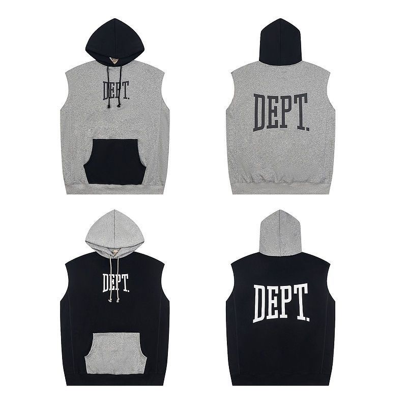 1:1 version grey black sleeveless hoodie