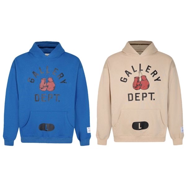 1:1 Box printing blue and beige hoodie