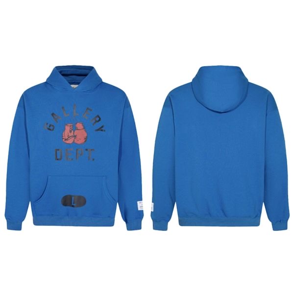 1:1 Box printing blue and beige hoodie