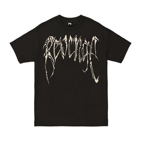 Black basic with bones tee