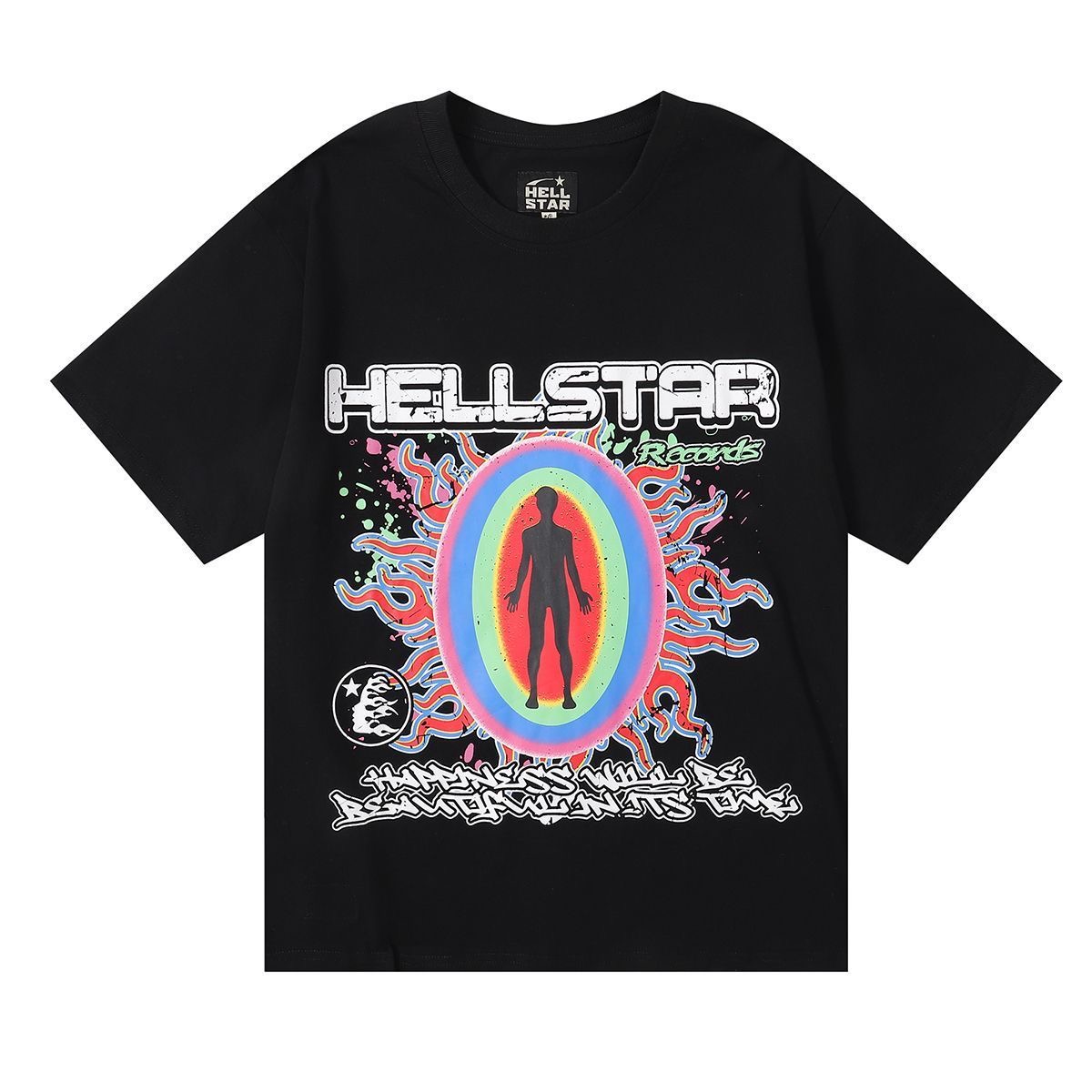 Black cream color with full body printing tshirt