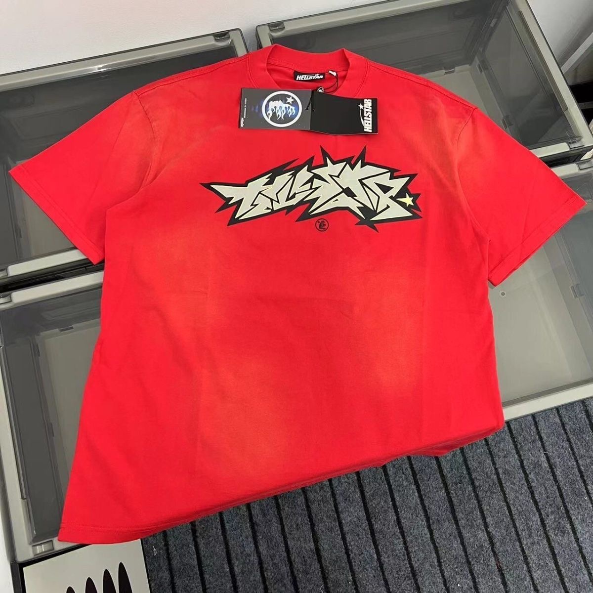 Classic washing red color tshirt