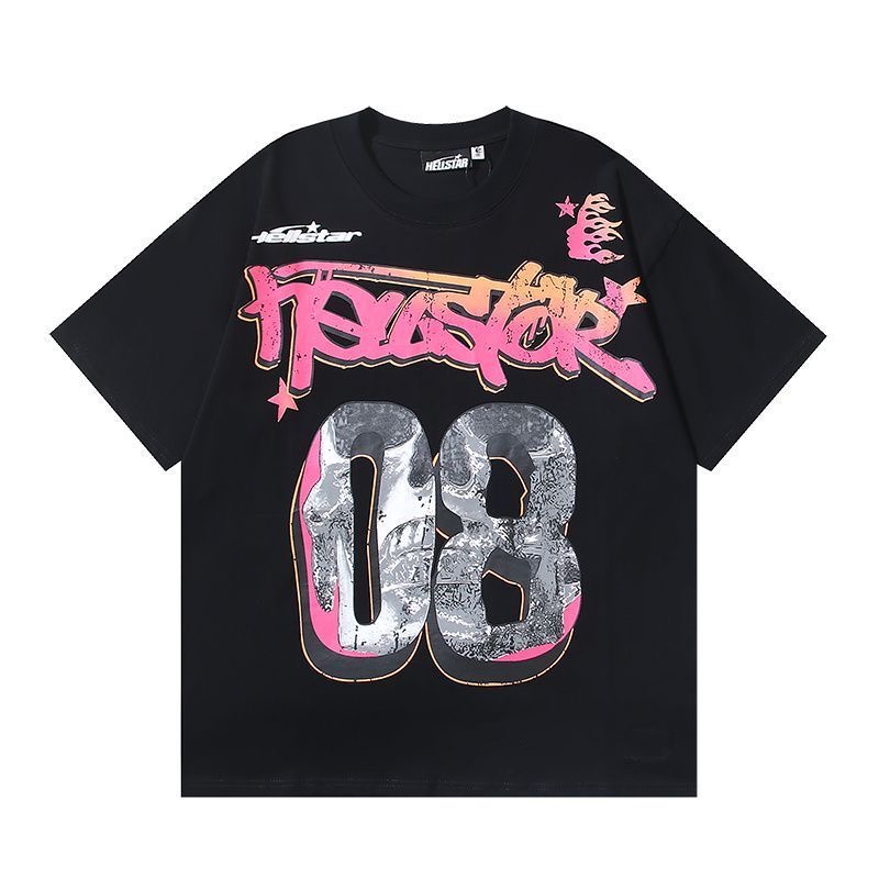 New 08 printing black white tshirt