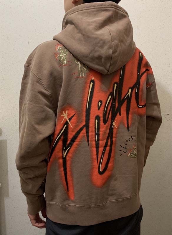 1:1 Brown fleece emboridery hoodie