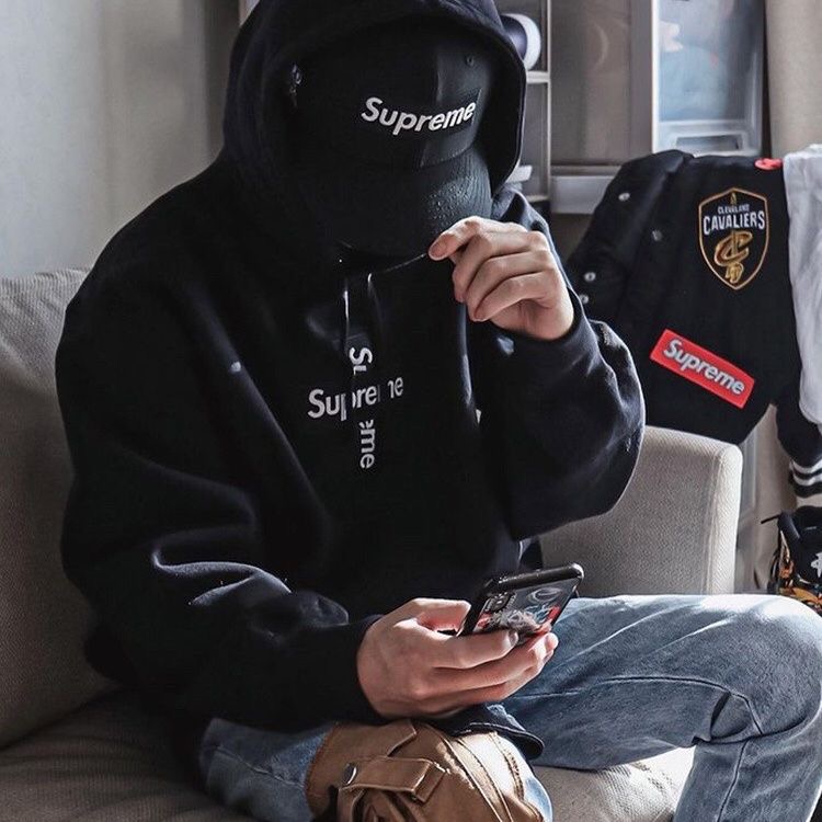 1:1 sup fw20 cross box logo hoodie
