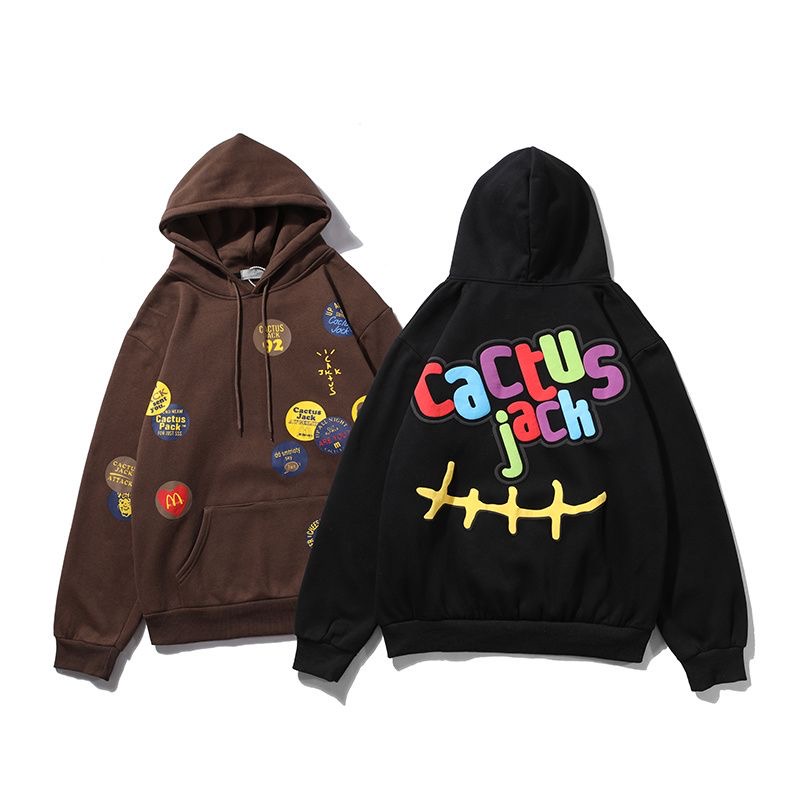Black and brown puff printing hoodie