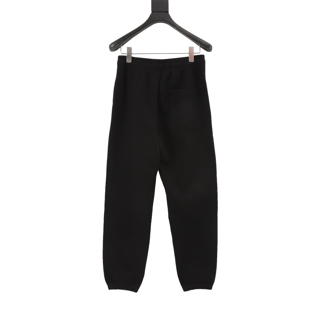 1:1 Press leather full logo printing black pant