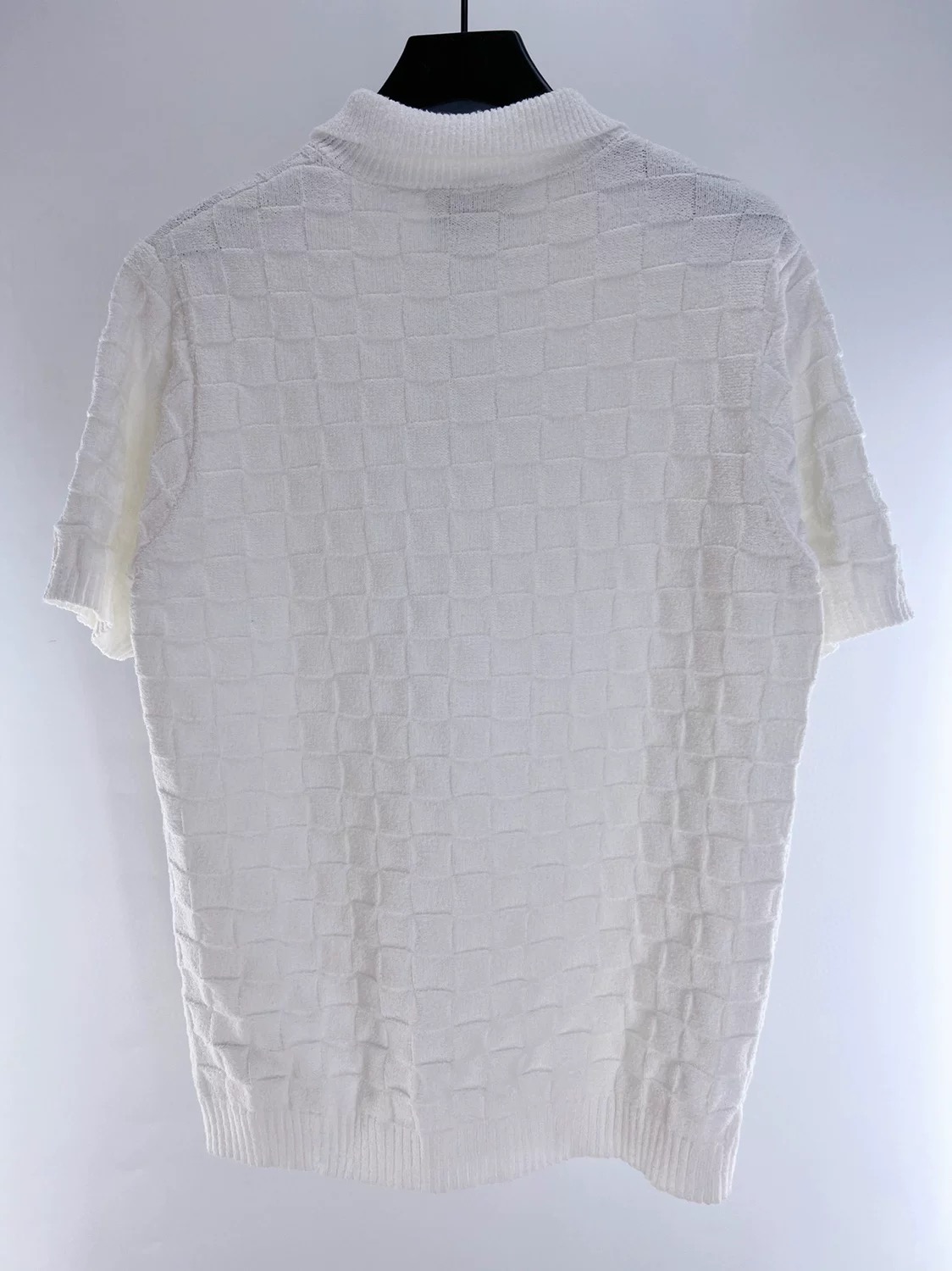 1:1 Red graphic letters checked polo knit short sleeve