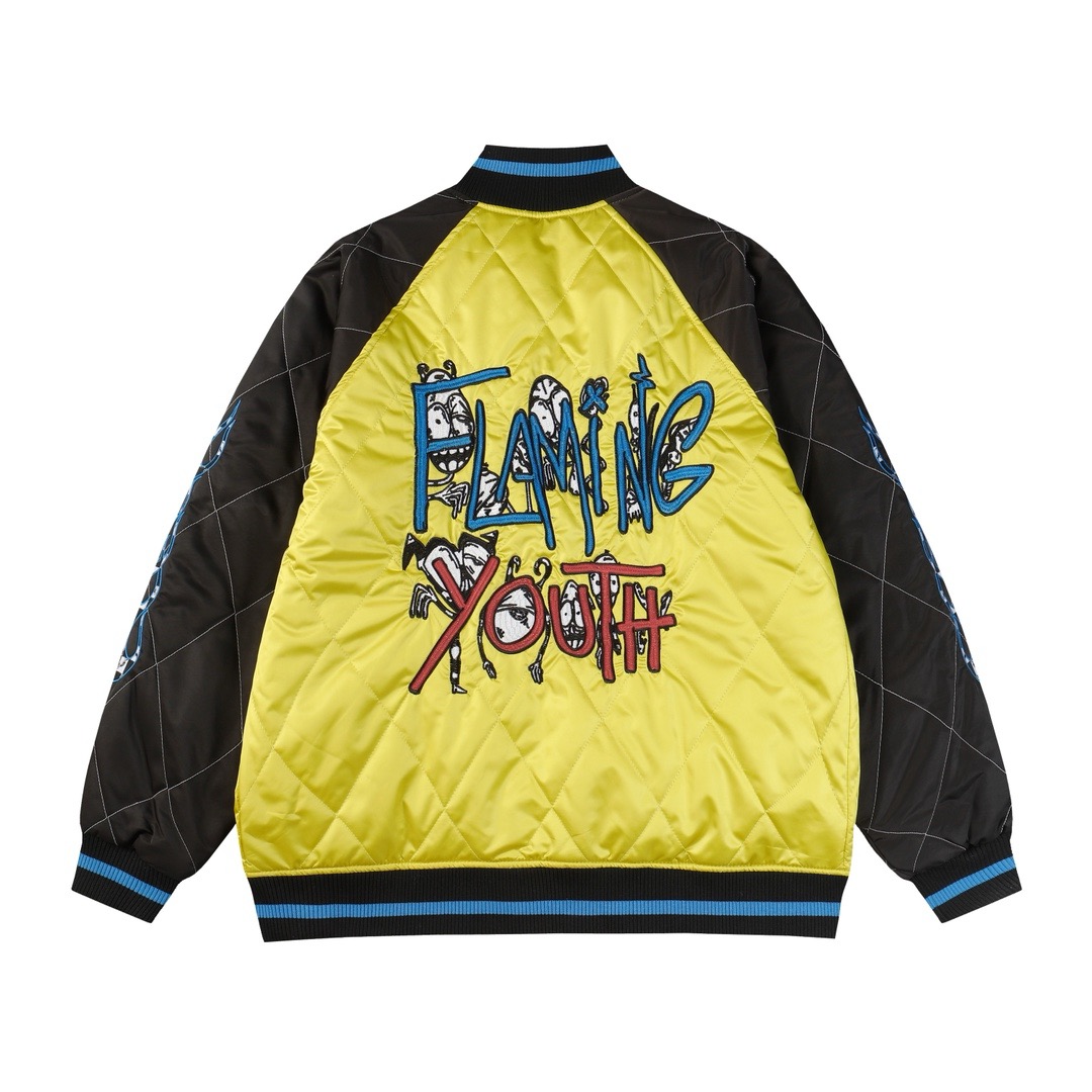 1:1 Cream with blue embroidery jacket