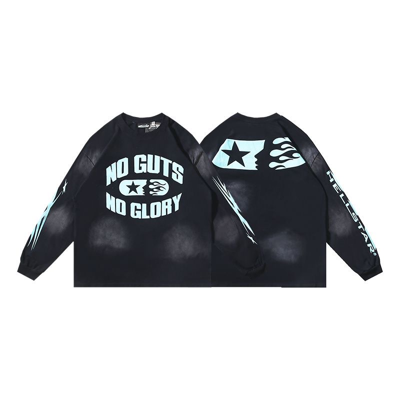 Black with blue printed long sleeve
