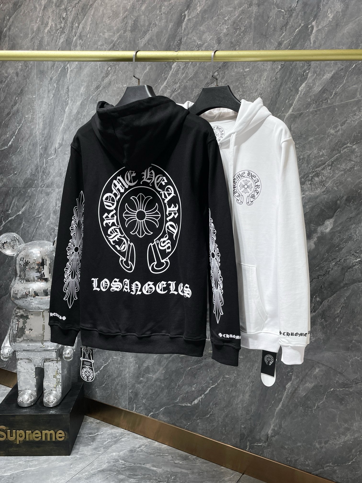 1:1 Black letter printed zip up hoodie