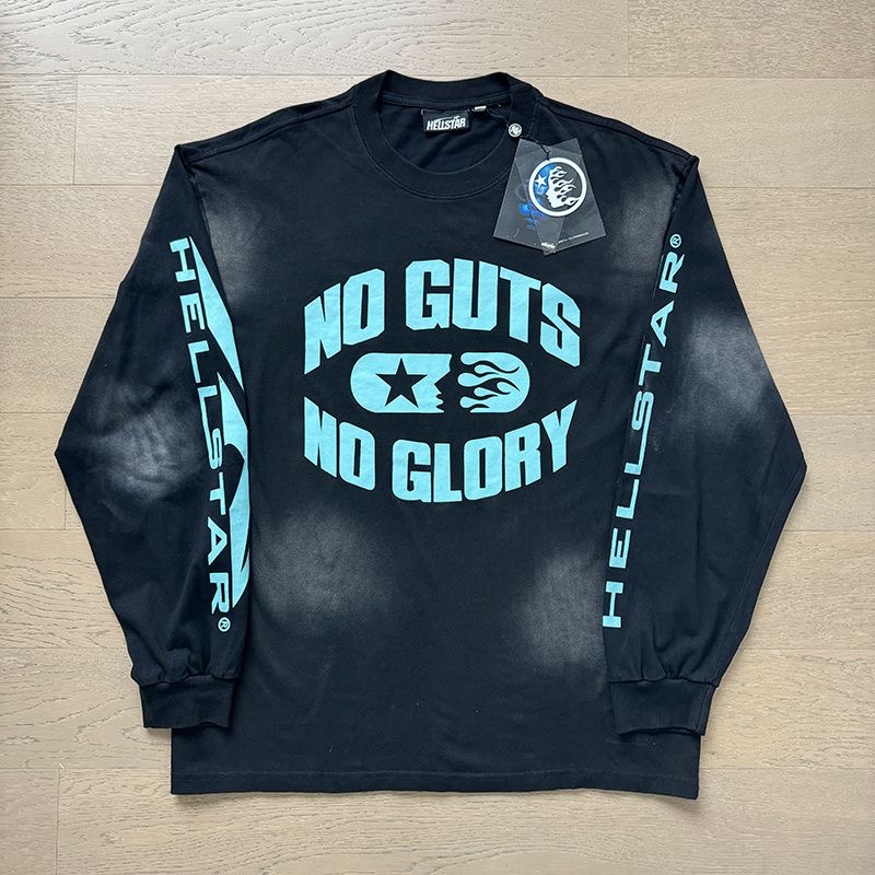 Black with blue printed long sleeve
