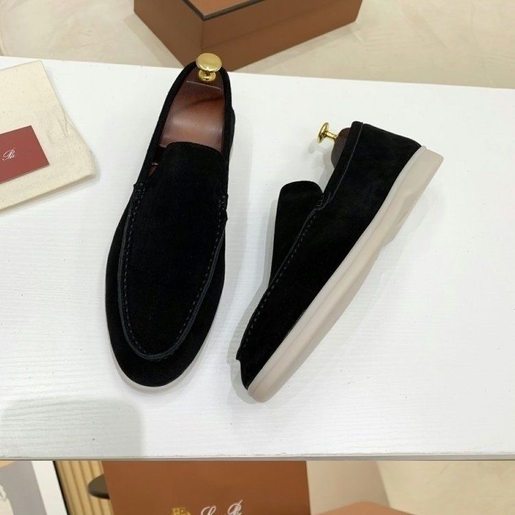 Couples model bean off lamp pulp leather flat lazy loafers